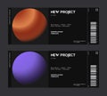 Gradient aesthetic art modern ticket design collection. Template set layouts with blurred digital gradient.