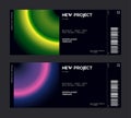 Gradient aesthetic art modern ticket design. Template layout with blurred digital gradient.