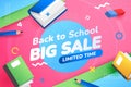 gradient back school vector design illustration sales Royalty Free Stock Photo