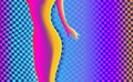 Gradient background texture with elegant slim girl, Shape art of beautiful young woman. Slender body is suitable for weight loss,
