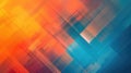 Gradient background with textured squares, transitioning from ocean blue to sunset orange, slight blur and overlapping