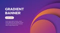 Gradient background web banner design. Abstract advertising template