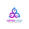 Gradient Beauty Lotus Leaf Creative Logos Design Vector Illustration Template Premium