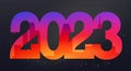 2023 gradient big city background. Merry Christmas and happy New Year 2023. Vector illustration Royalty Free Stock Photo