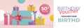 Gradient birthday sale coupon template Vector illustration