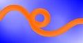 Gradient Blue Abstract background with orange fluid wavy lines. Vector illustration. Royalty Free Stock Photo