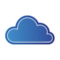 Gradient Blue Cloud Icon on White Air Meteorology Weather Technology Royalty Free Stock Photo