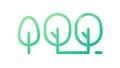 Gradient Blue-Green Tree Icons Set, vector design Generative AI Royalty Free Stock Photo
