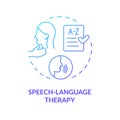 Gradient blue line icon speech language therapy concept Royalty Free Stock Photo
