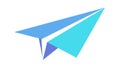 Gradient Blue Paper Plane Icon for Modern Messaging, vector design Generative AI Royalty Free Stock Photo