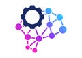 Gradient Blue Purple Algorithm Flat Colored Icon for Artificial Intelligence Technology Royalty Free Stock Photo