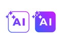 Gradient Blue Purple Artificial Intelligence Typeface Flat Colored Icon for Modern Technology Design Royalty Free Stock Photo