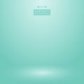 Gradient of blur turquoise green mint color background studio.