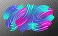 Gradient brush. Color splash. Spectrum paint stroke. Flow wave. Creative liquid pattern on transparent background. Abstract fluid Royalty Free Stock Photo
