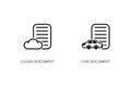 Cloud paper and car document icon logo design template