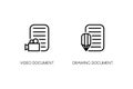 Movie media Related Icons. video shooting paper and pencil paper icon Royalty Free Stock Photo