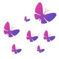 Gradient Butterfly Swarm Silhouette Background