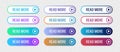 Gradient button collection for UI and wab design. Flat isolated vector Royalty Free Stock Photo