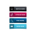 Gradient buttons flat design set Royalty Free Stock Photo