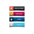 Gradient buttons flat design set Royalty Free Stock Photo