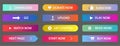 Gradient buttons. Rectangular next page button, read more and add to cart icon colorful gradients web icons. Royalty Free Stock Photo