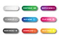 Gradient buttons for website - set of bright colorful click icons illustration Royalty Free Stock Photo