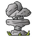 gradient cartoon doodle of grey stone boulders