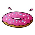 gradient cartoon doodle of an iced ring donut