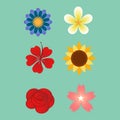 Gradient Cartoon Flowers Royalty Free Stock Photo