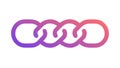 Gradient Chain Links Connected Rings Abstract Unity Symbol Design, vector design Generative AI Royalty Free Stock Photo