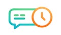 Gradient chat bubble with time indicator, vector design Generative AI Royalty Free Stock Photo