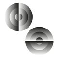 Gradient circle icon. Abstract concentric rings. Circular fade pattern. Vector design.
