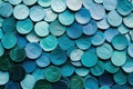 Gradient circles in shades of blue and green, arranged in a minimalist design