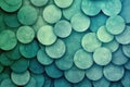 Gradient circles in shades of blue and green, arranged in a minimalist design