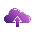 Gradient cloud with upward pointing arrow symbolizing upload or data transfer Royalty Free Stock Photo