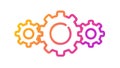 Gradient Cogwheels Icon, Interconnected Gears Vector Art, vector design Generative AI Royalty Free Stock Photo