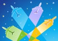 Gradient Color 3D Vector Airplanes