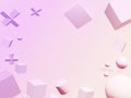 Gradient color basic math operation symbols and Geometry shape on pink background Mathematics education background concept 3d Royalty Free Stock Photo