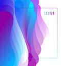 Gradient color 3D fluid shape vector abstract background, dynamic dimensional design element in motion. Royalty Free Stock Photo