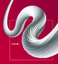 Gradient color 3D fluid shape vector abstract background, dynamic dimensional design element in motion. Royalty Free Stock Photo
