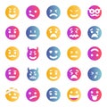 Gradient color icons for smiley face.