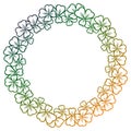 Gradient color round frame with shamrock contour. Raster clip ar Royalty Free Stock Photo