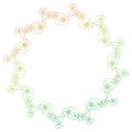 Gradient color round frame with shamrock contour. Raster clip ar Royalty Free Stock Photo