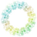 Gradient color round frame with shamrock contour. Raster clip ar Royalty Free Stock Photo