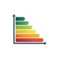 Gradient colored arrow bar graph showing various levels for comparison and performance data Royalty Free Stock Photo