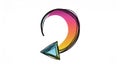 Gradient colored circular arrow pointing left, symbolizing concepts like refresh, reload, rotation, and repeat Royalty Free Stock Photo