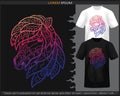 Gradient Colorful Horse mandala arts isolated on black and white t shirt