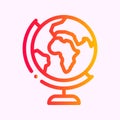 Gradient colorful outline globe flat icon design