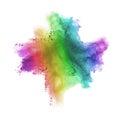 Gradient colorful powder splash isolated on white background Royalty Free Stock Photo