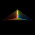 Gradient colorful triangle shape on black background Royalty Free Stock Photo